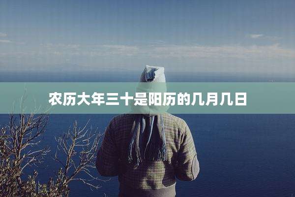 农历大年三十是阳历的几月几日