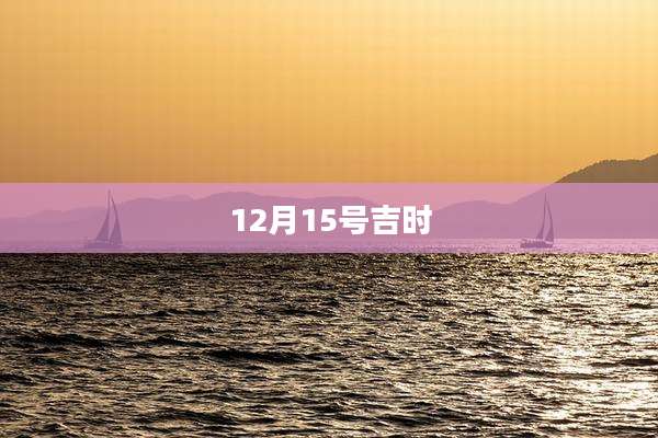 12月15号吉时