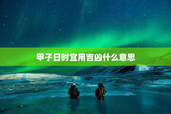 甲子日时宜用吉凶什么意思