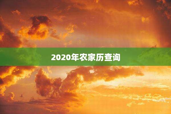 2020年农家历查询