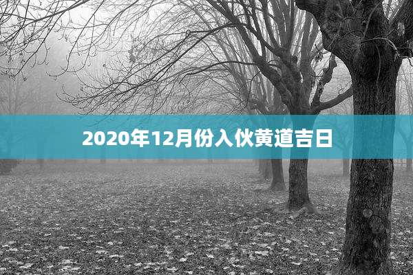 2020年12月份入伙黄道吉日