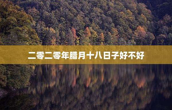 二零二零年腊月十八日子好不好