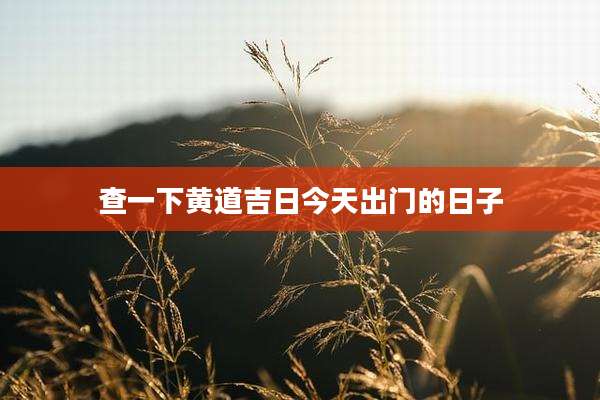 查一下黄道吉日今天出门的日子
