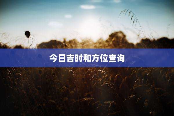今日吉时和方位查询