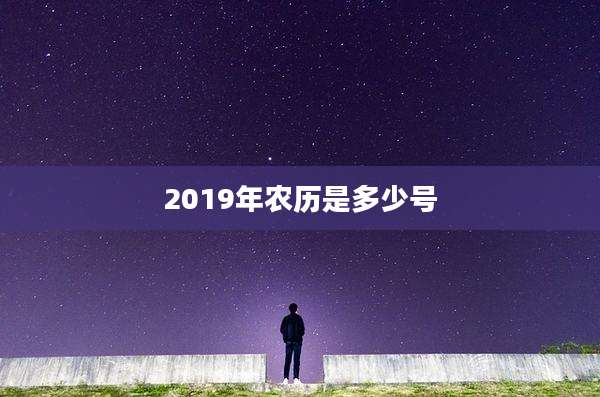 2019年农历是多少号