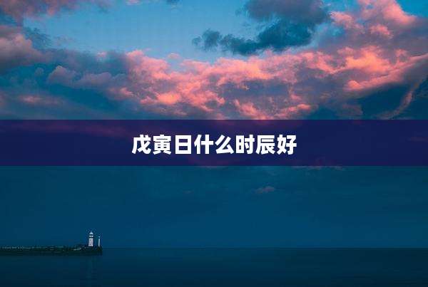 戊寅日什么时辰好