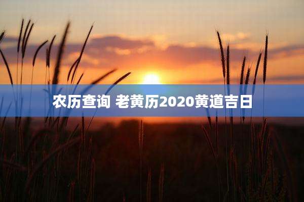 农历查询 老黄历2020黄道吉日