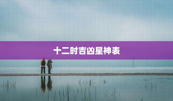 十二时吉凶星神表