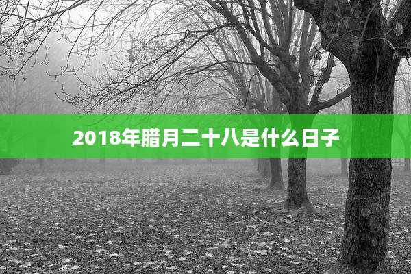 2018年腊月二十八是什么日子