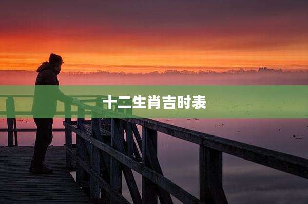 十二生肖吉时表