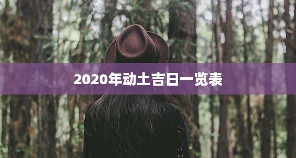 2020年动土吉日一览表