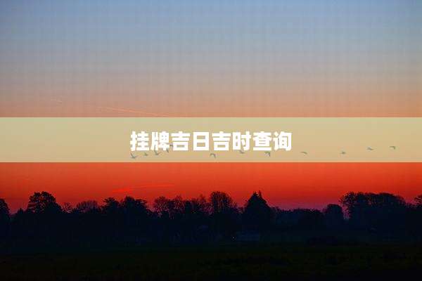 挂牌吉日吉时查询