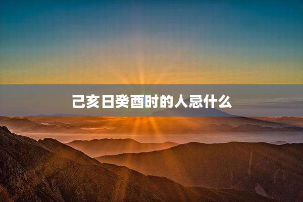 己亥日癸酉时的人忌什么