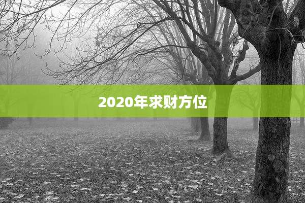 2020年求财方位