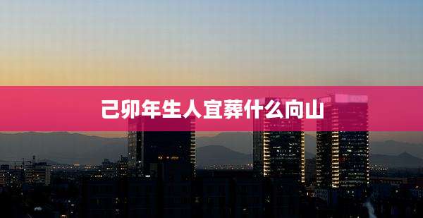 己卯年生人宜葬什么向山