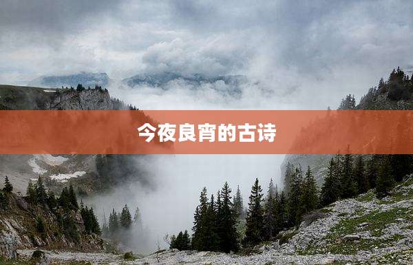 今夜良宵的古诗