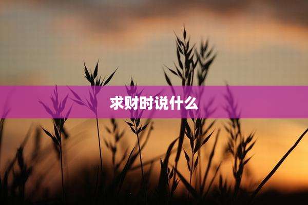 求财时说什么