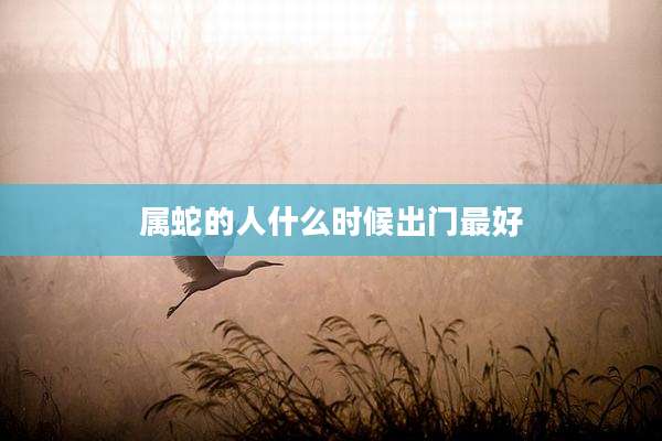 属蛇的人什么时候出门最好