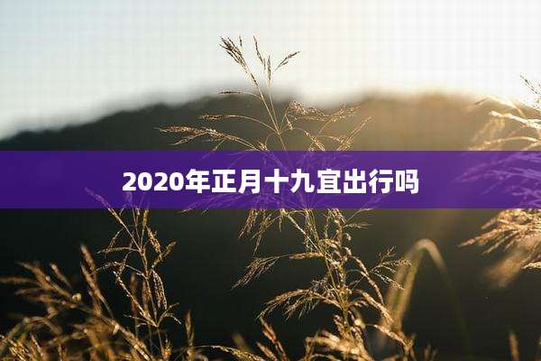 2020年正月十九宜出行吗
