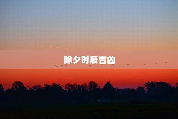 除夕时辰吉凶