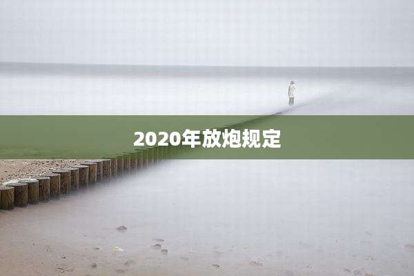 2020年放炮规定