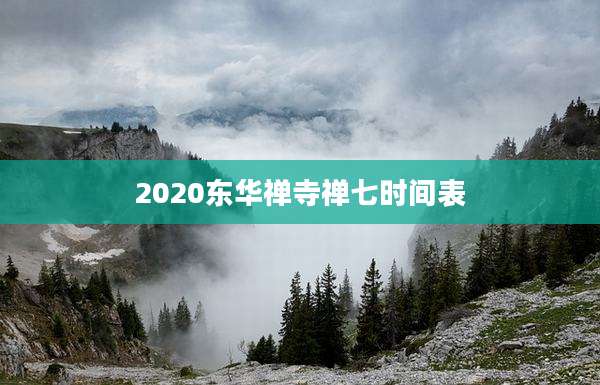 2020东华禅寺禅七时间表