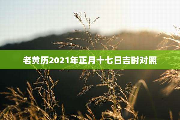 老黄历2021年正月十七日吉时对照