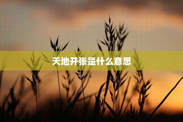 天地开张是什么意思