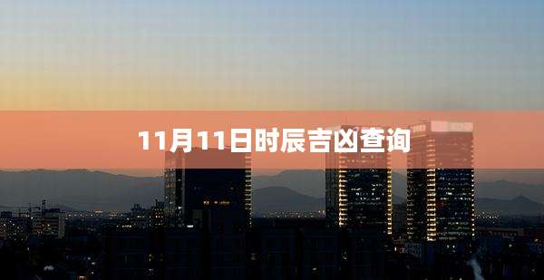 11月11日时辰吉凶查询