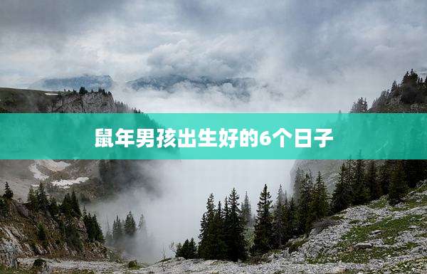 鼠年男孩出生好的6个日子