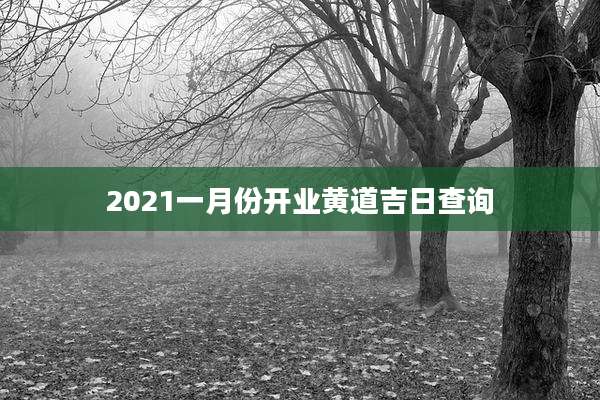 2021一月份开业黄道吉日查询