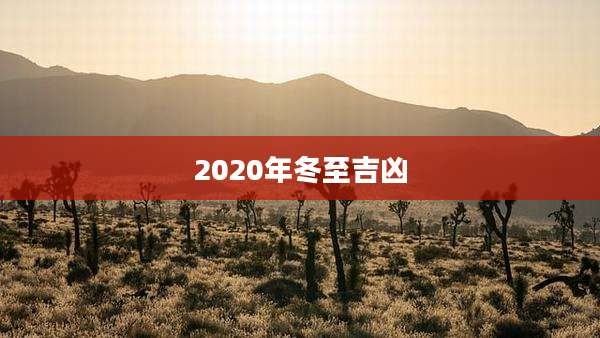 2020年冬至吉凶
