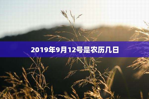 2019年9月12号是农历几日