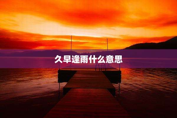 久早逢雨什么意思