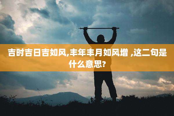 吉时吉日吉如风,丰年丰月如风增 ,这二句是什么意思?