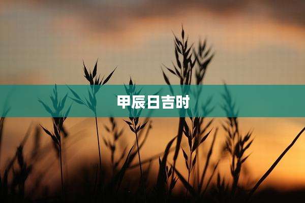 甲辰日吉时