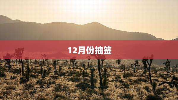 12月份抽签