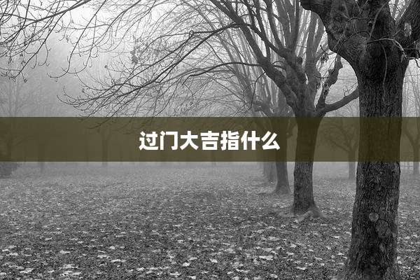 过门大吉指什么