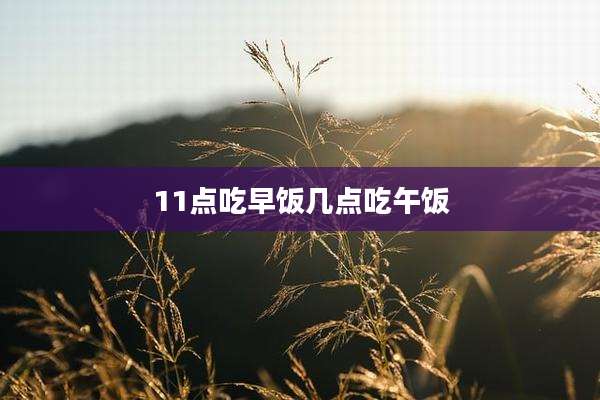11点吃早饭几点吃午饭