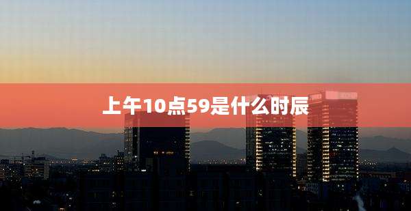 上午10点59是什么时辰