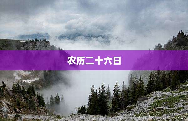 农历二十六日