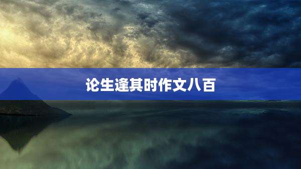 论生逢其时作文八百