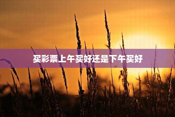 买彩票上午买好还是下午买好