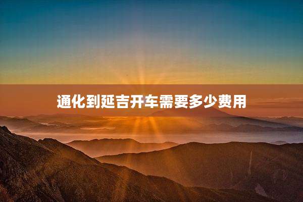 通化到延吉开车需要多少费用