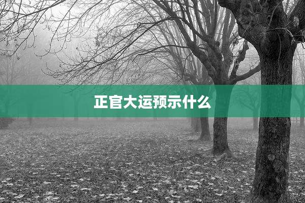 正官大运预示什么