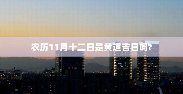 农历11月十二日是黄道吉日吗?