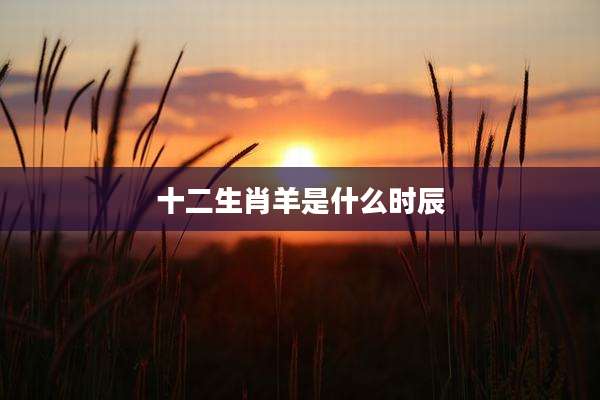 十二生肖羊是什么时辰