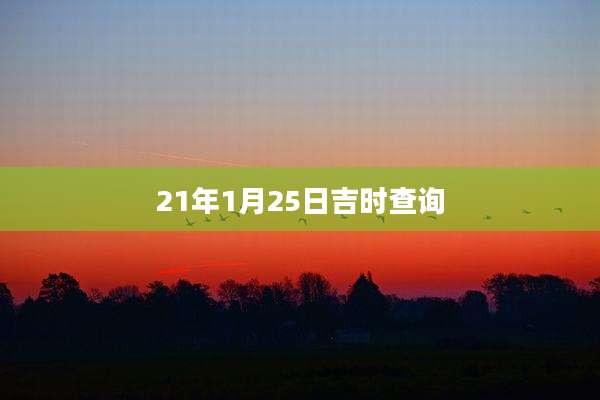 21年1月25日吉时查询
