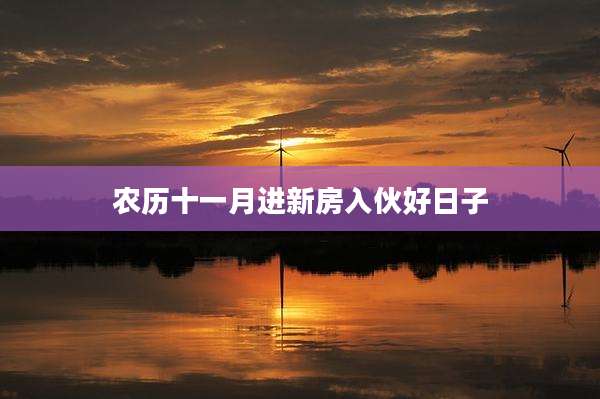 农历十一月进新房入伙好日子