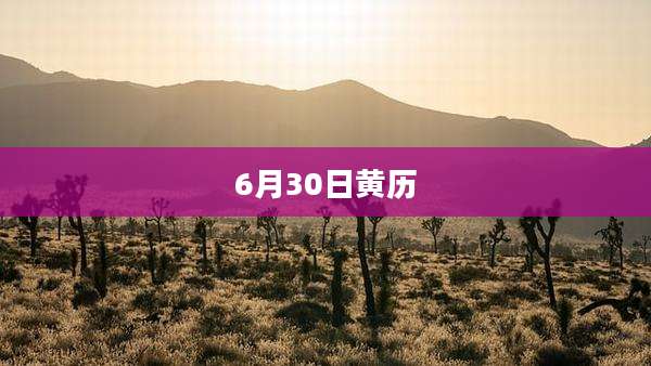6月30日黄历